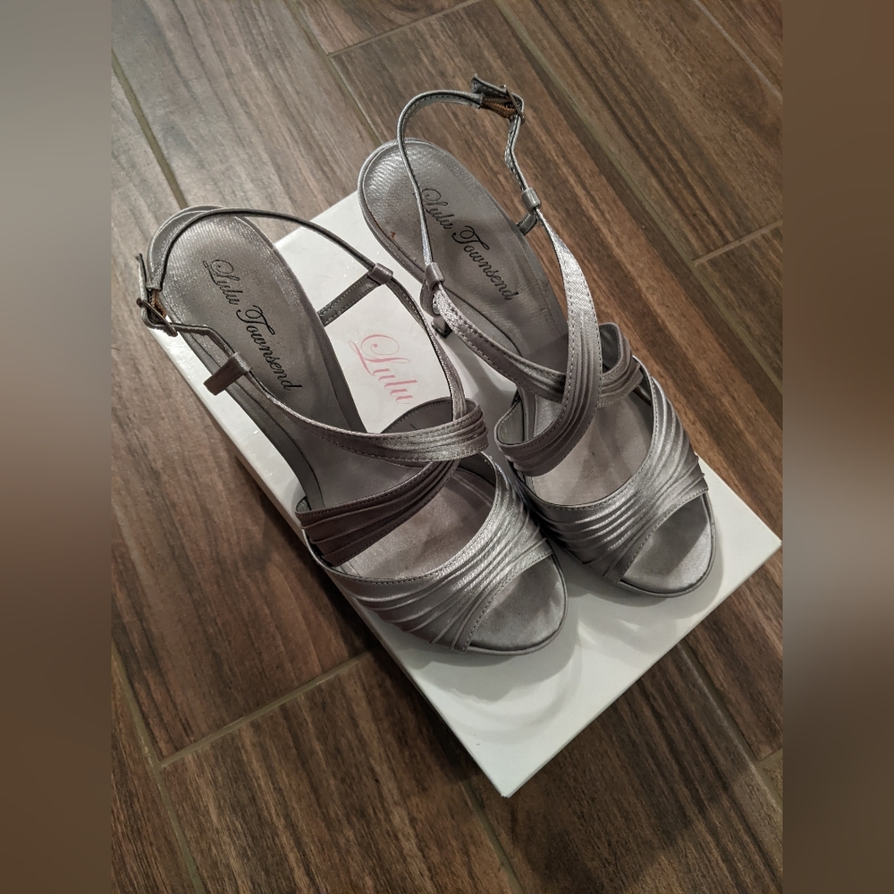 Lulu Townsend Silver Strappy Heels